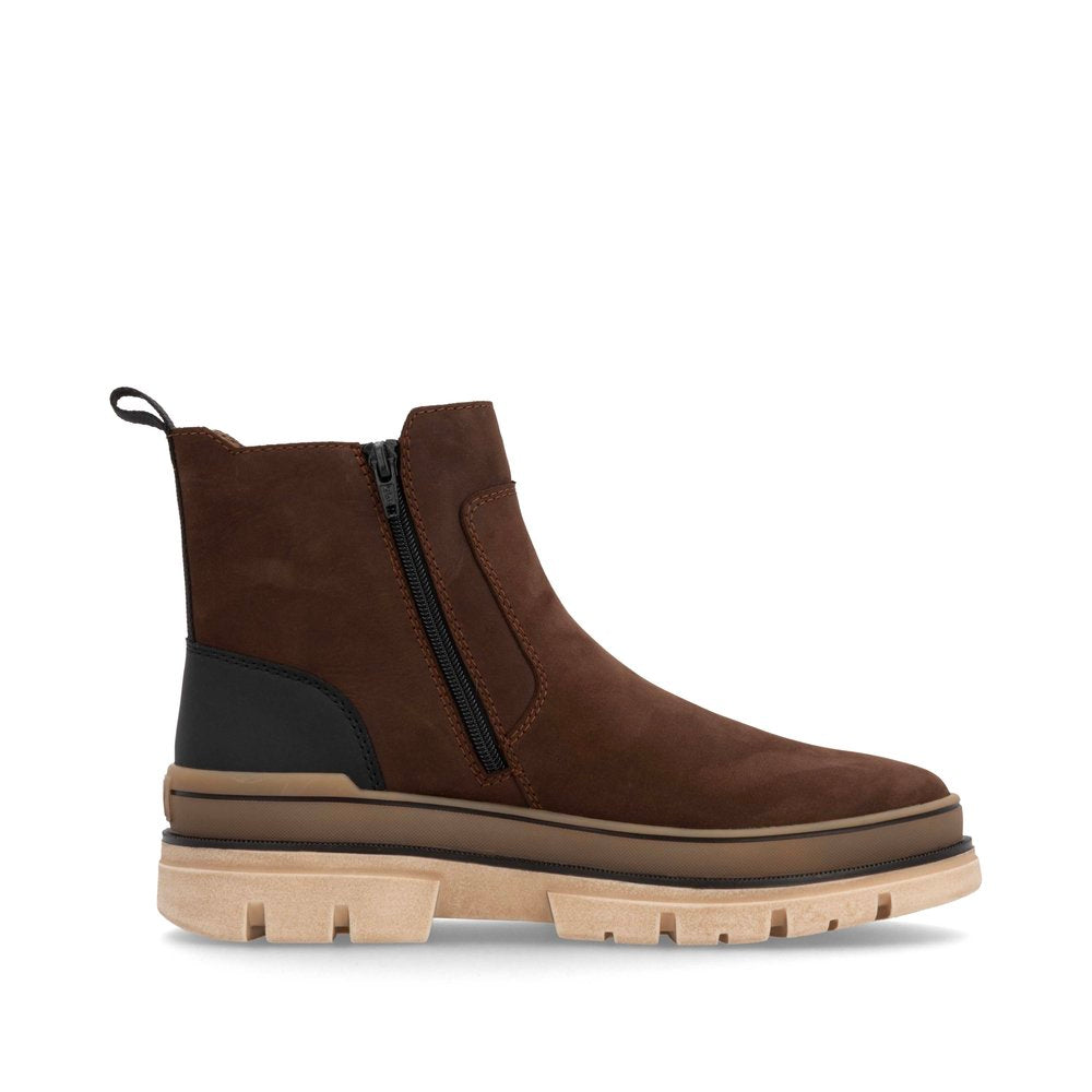 Rieker Evolution U1272-25 Brown & Black Chelsea Boots