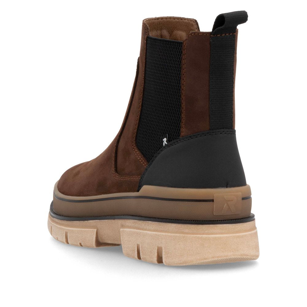 Rieker Evolution U1272-25 Brown & Black Chelsea Boots