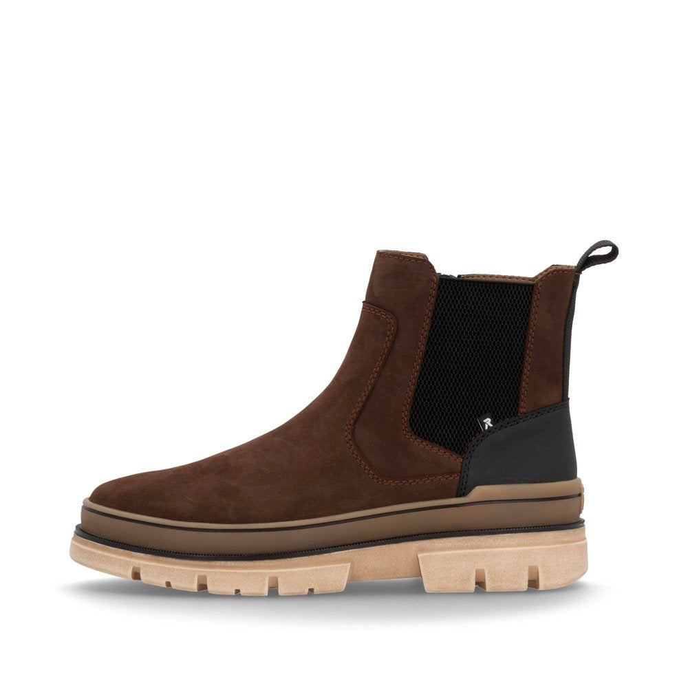 Rieker Evolution U1272-25 Brown & Black Chelsea Boots