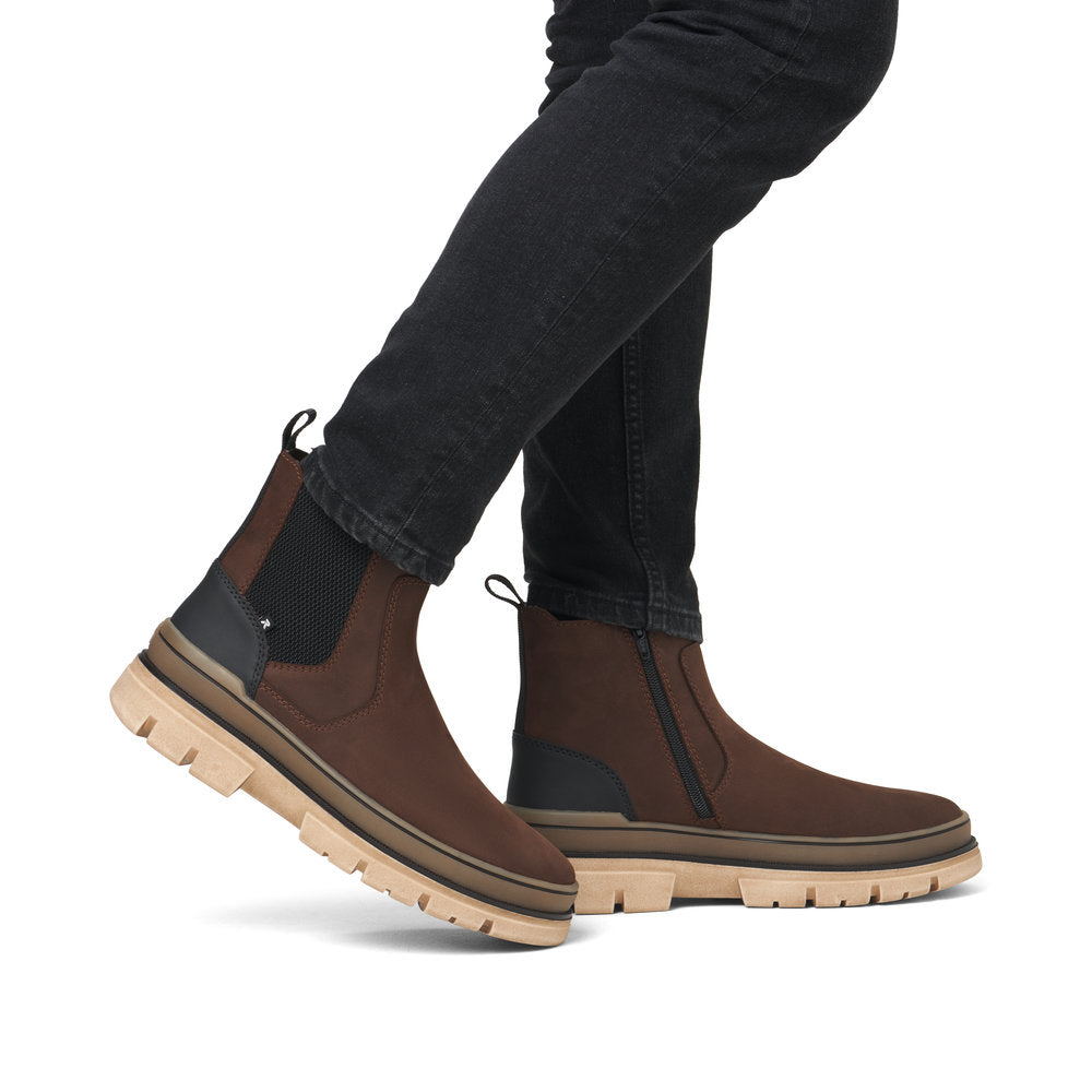 Rieker Evolution U1272-25 Brown & Black Chelsea Boots