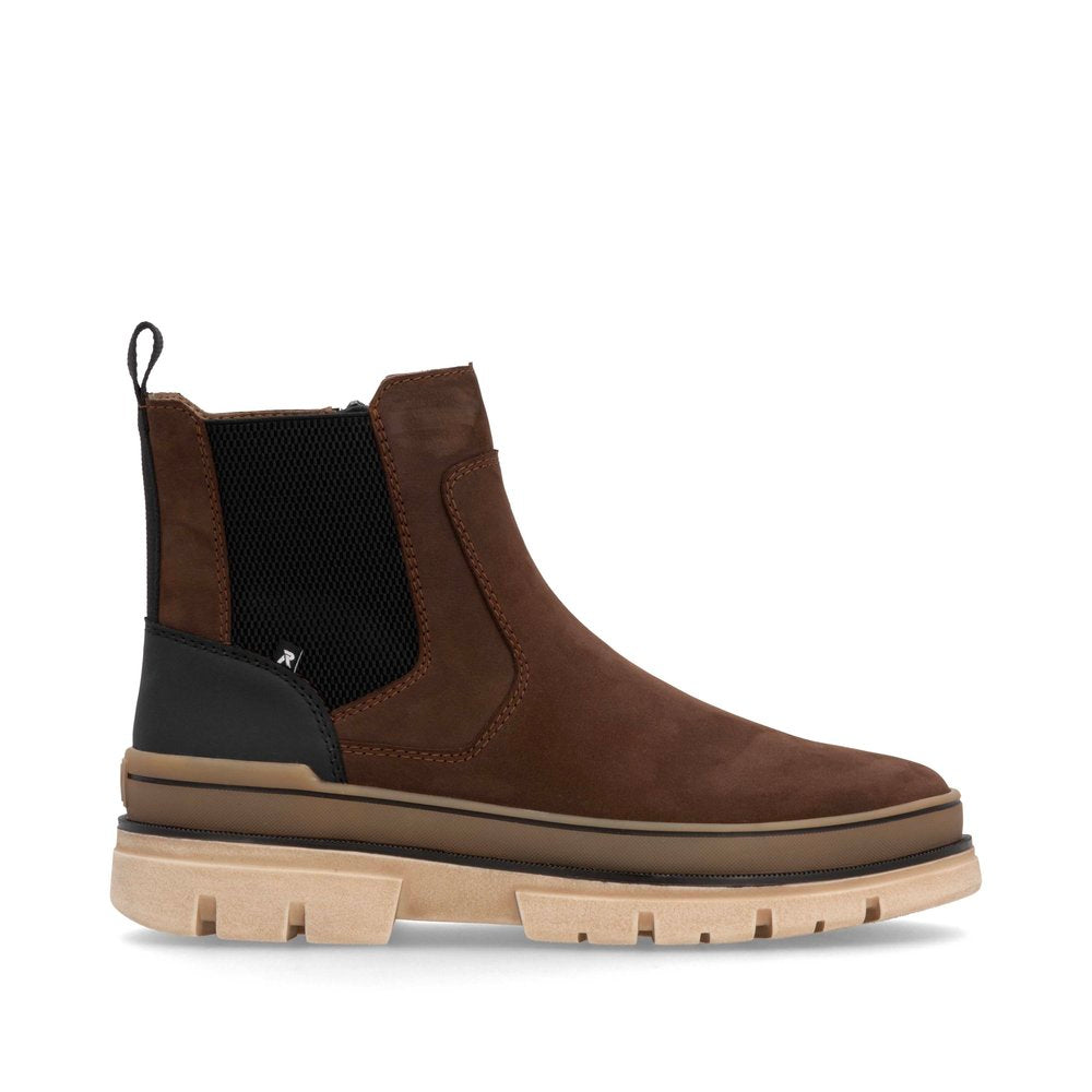 Rieker Evolution U1272-25 Brown & Black Chelsea Boots