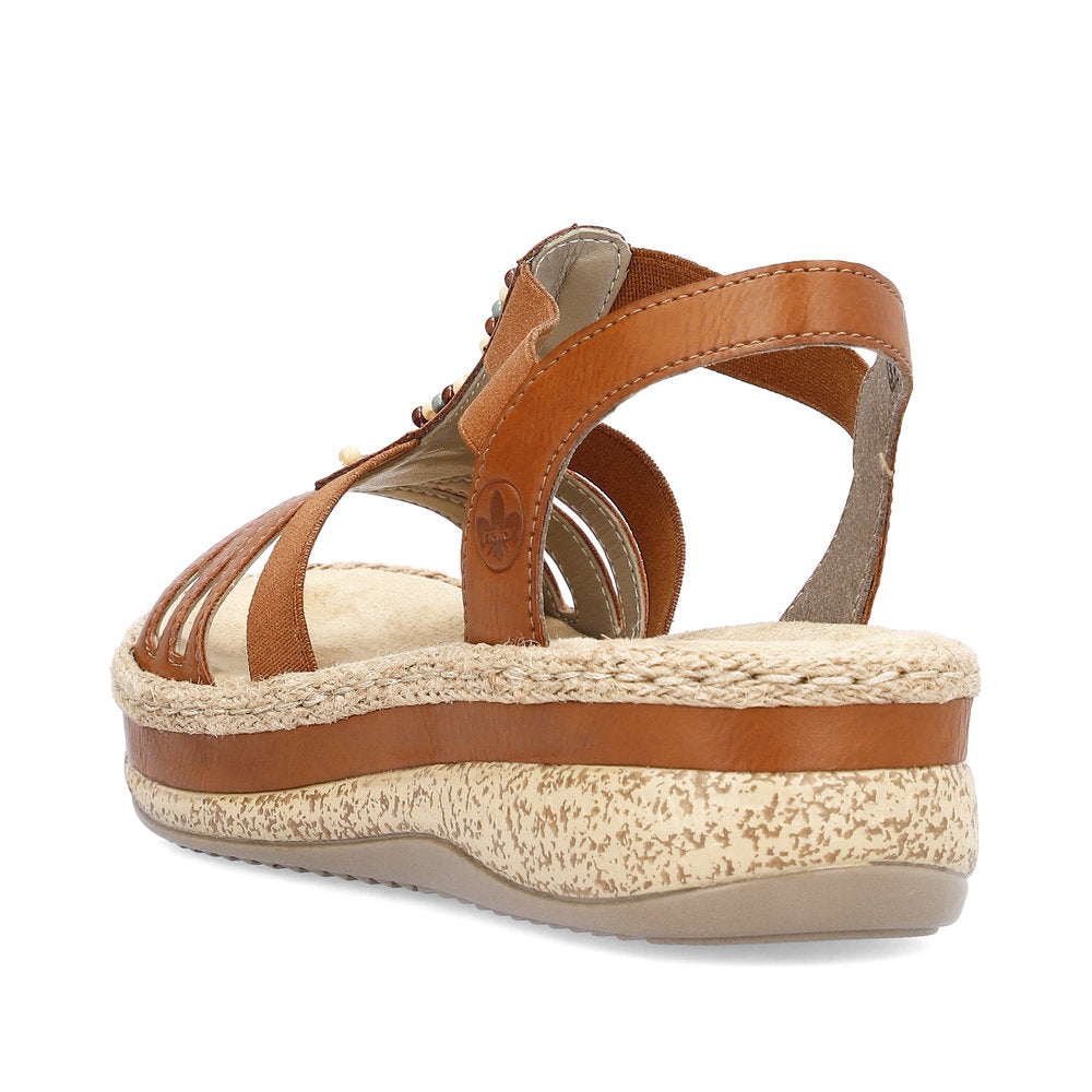 Rieker V0921-24 Tan Surf Beads Slingback Sandals