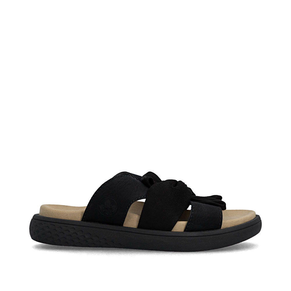 Rieker V1550-00 Black F 1/2 Fit Slip On Sandals