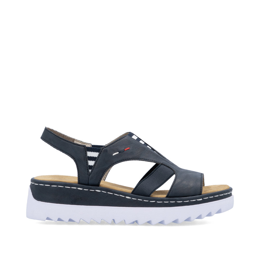 Rieker V44Y5-14 Navy Sandals with Slingback Strap