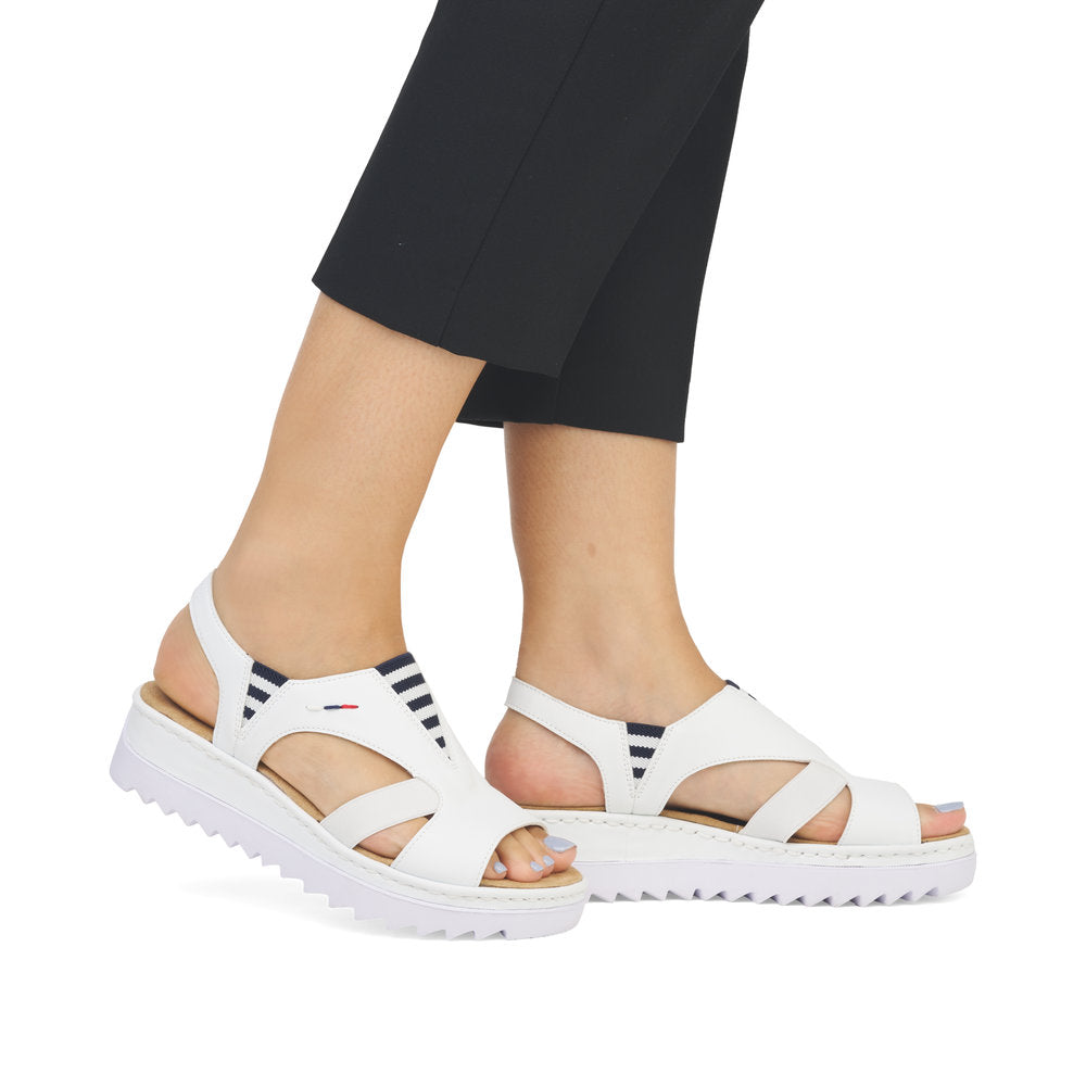 Rieker V44Y5-80 White Slingback Sandals