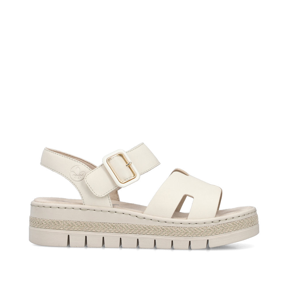 Rieker V4952-60 Cream E 1/2 Fit Slingback Sandals