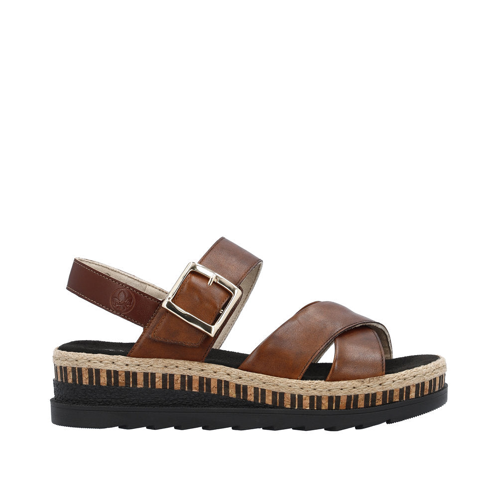 Rieker V7951-24 Brown E 1/2 Fit Sandals