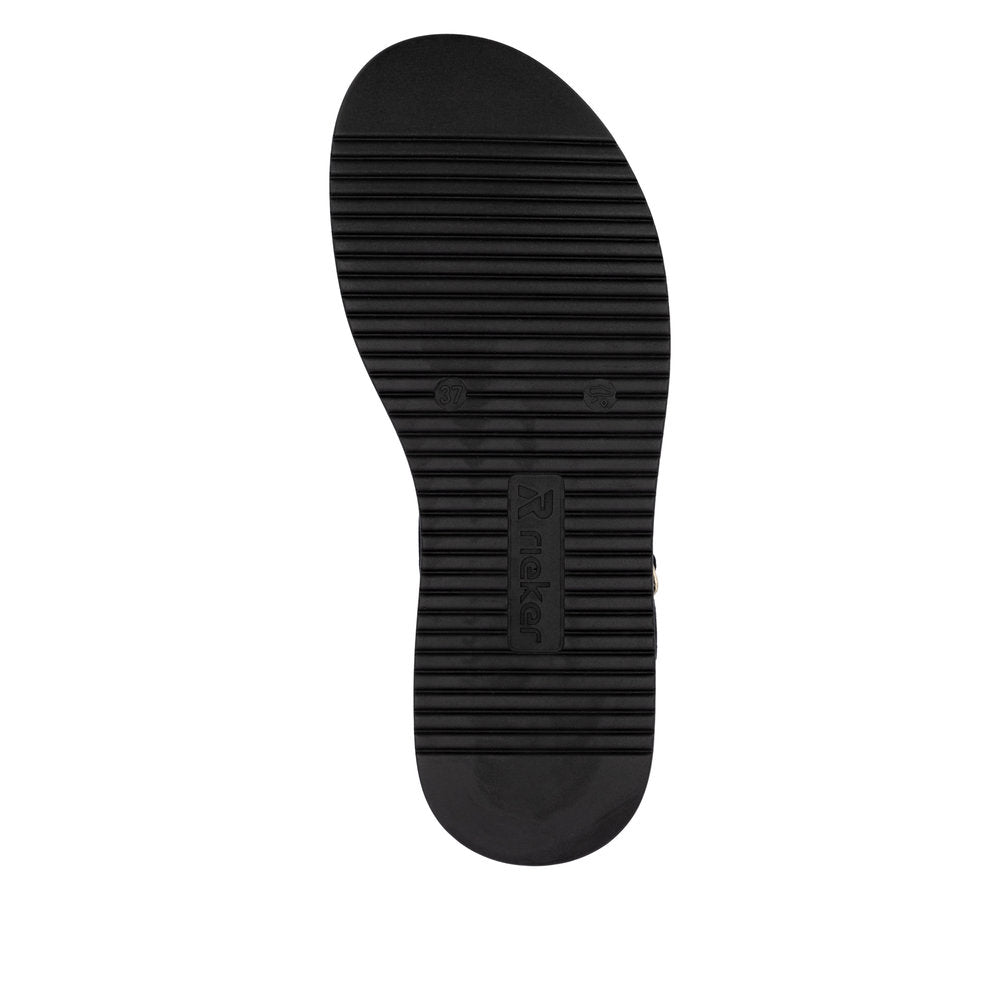 Rieker W0853-00 Black Sandals with Slingback Strap