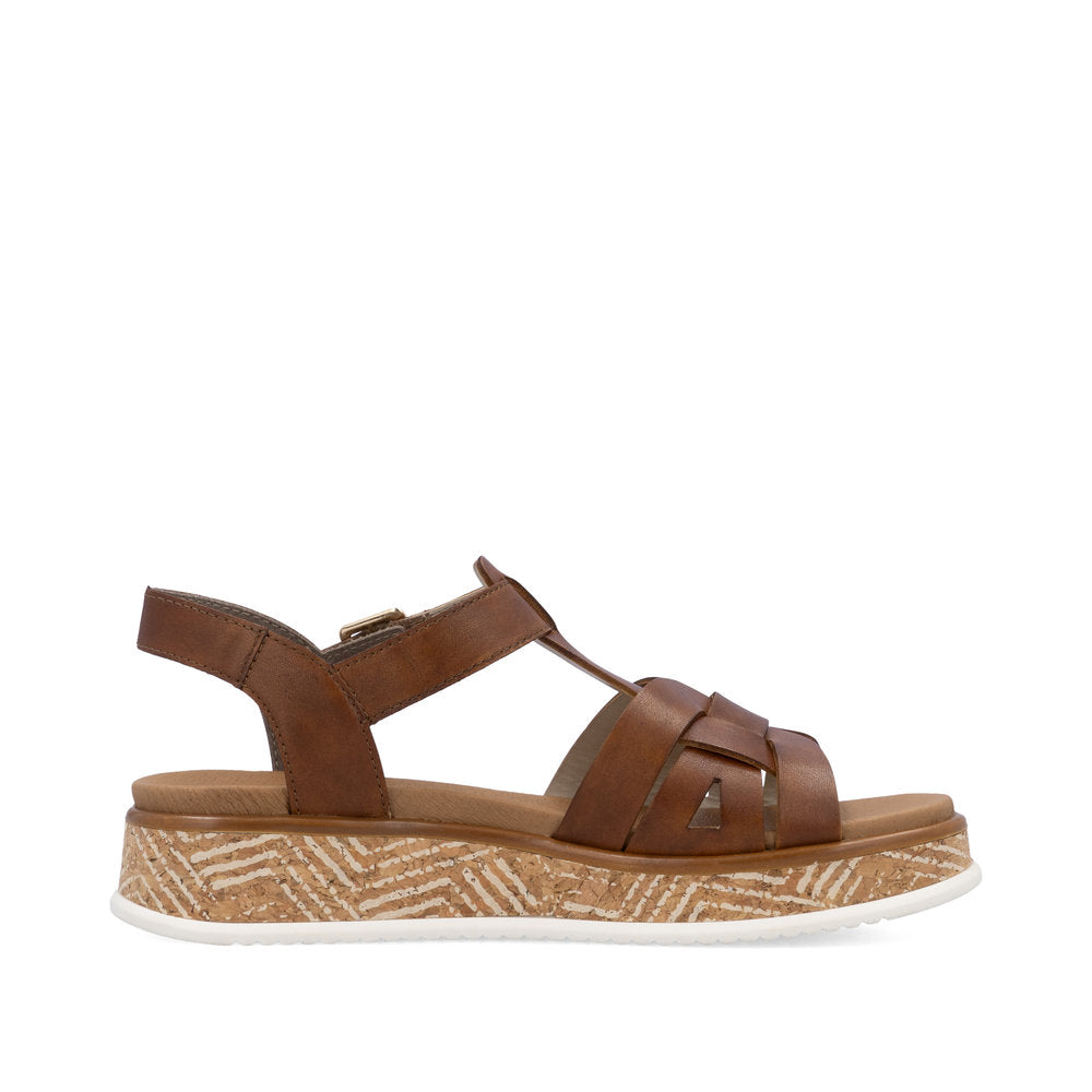 Rieker W0853-24 Tan Sandals with Slingback Strap