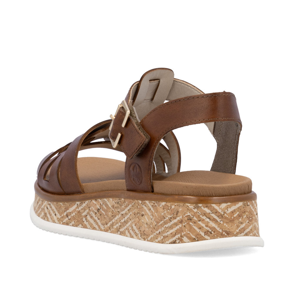 Rieker W0853-24 Tan Sandals with Slingback Strap