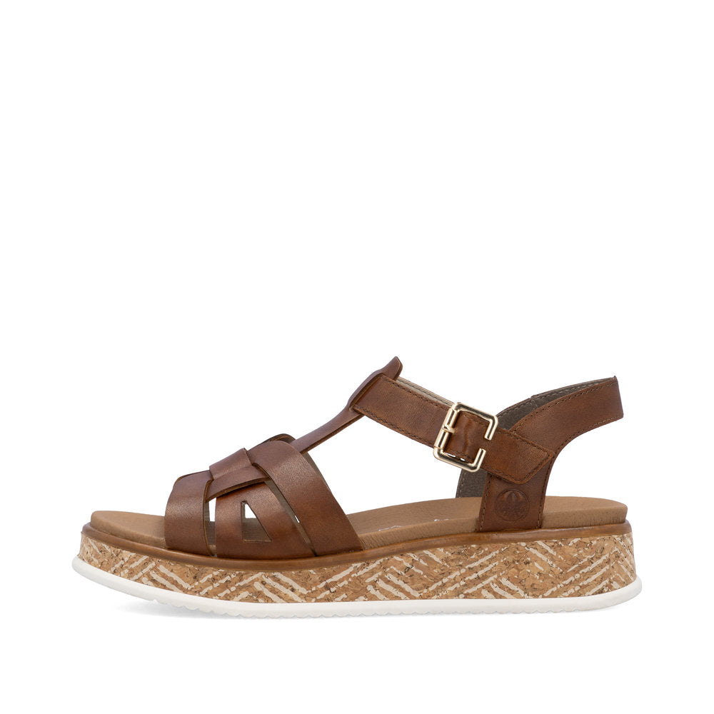 Rieker W0853-24 Tan Sandals with Slingback Strap