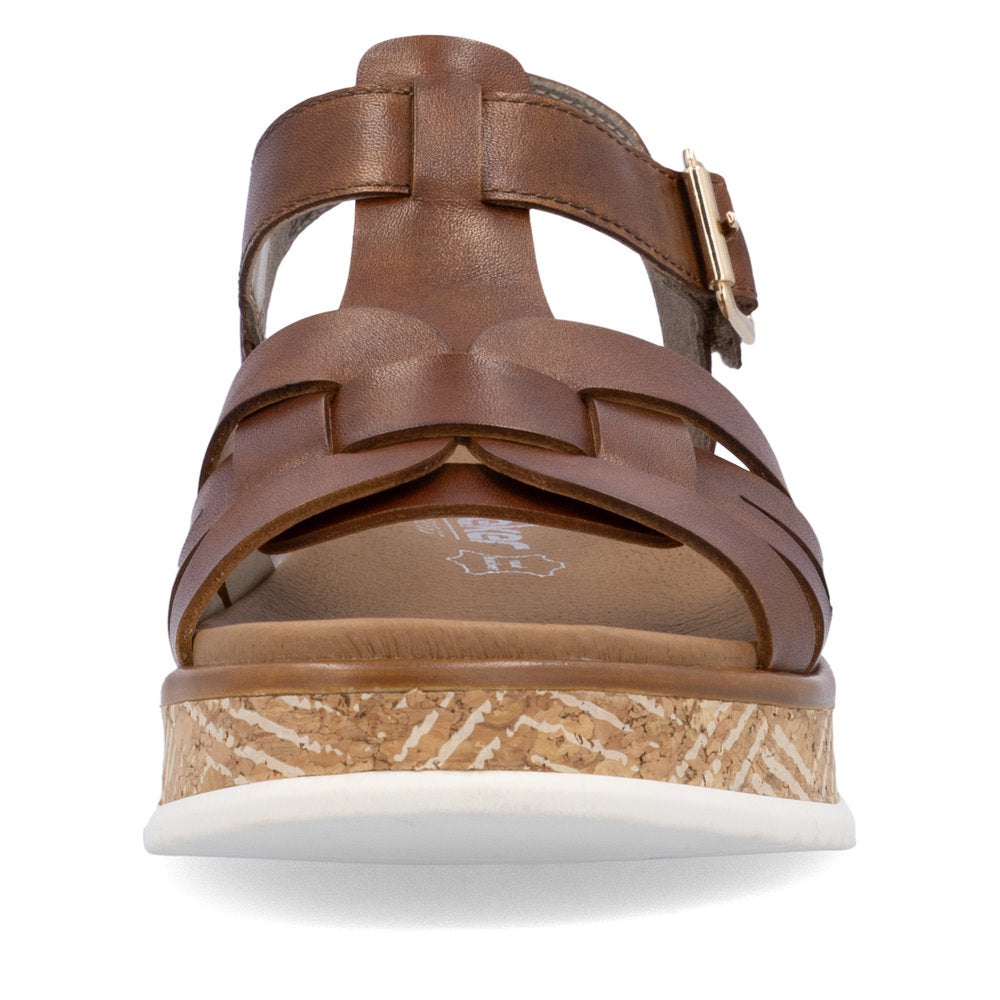 Rieker W0853-24 Tan Sandals with Slingback Strap