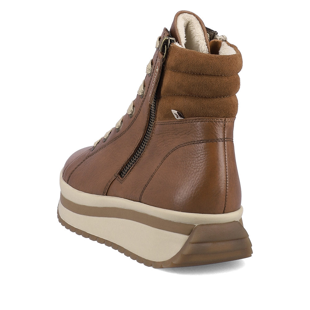Rieker Evolution W0962-24 Tan Boots with Zip & Lace
