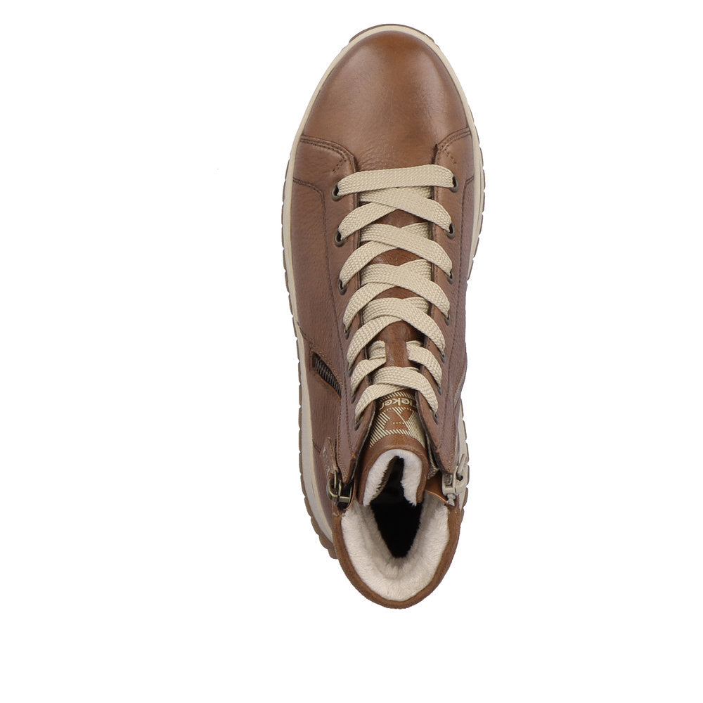 Rieker Evolution W0962-24 Tan Boots with Zip & Lace