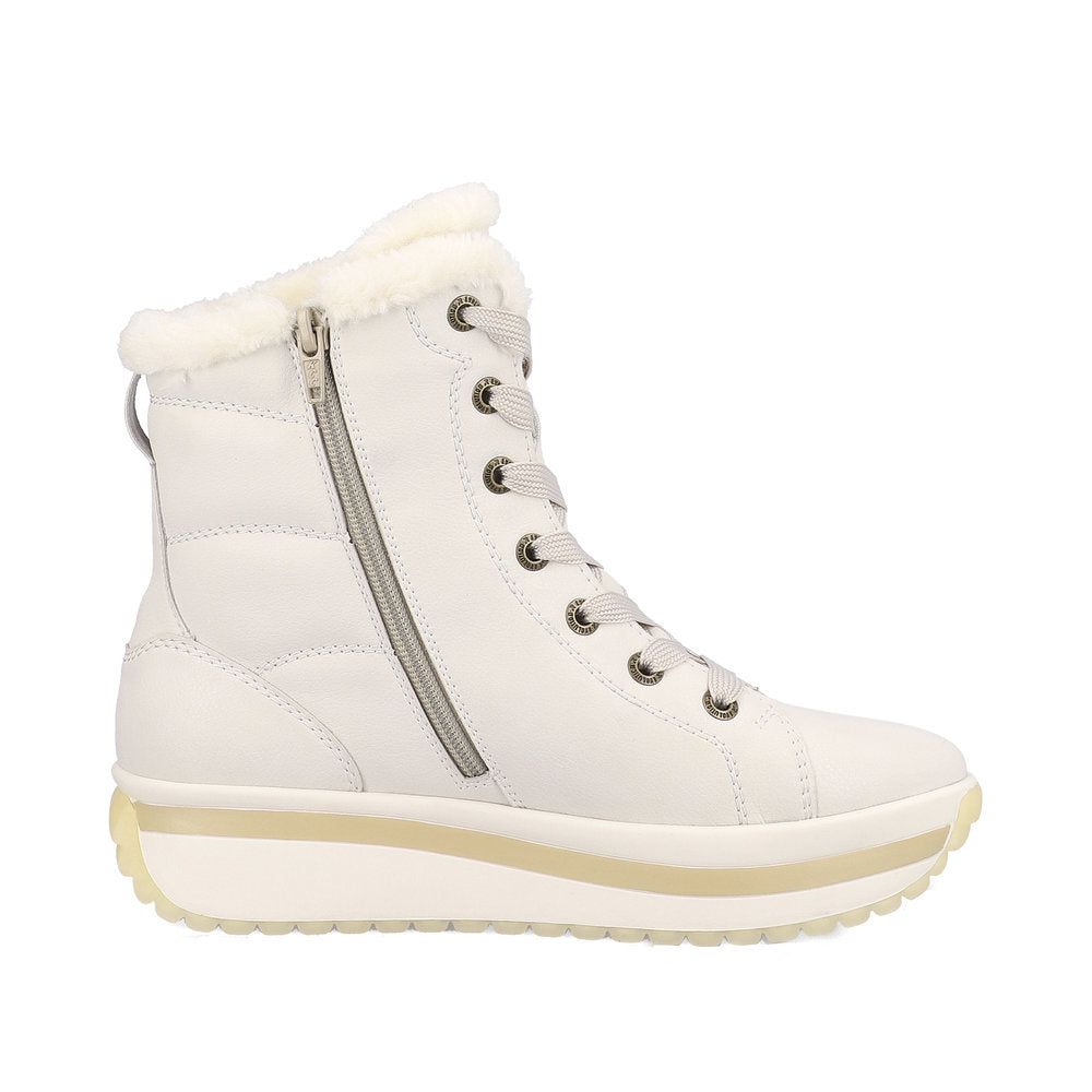 Rieker Evolution W0963-80 Off White Lace Boots