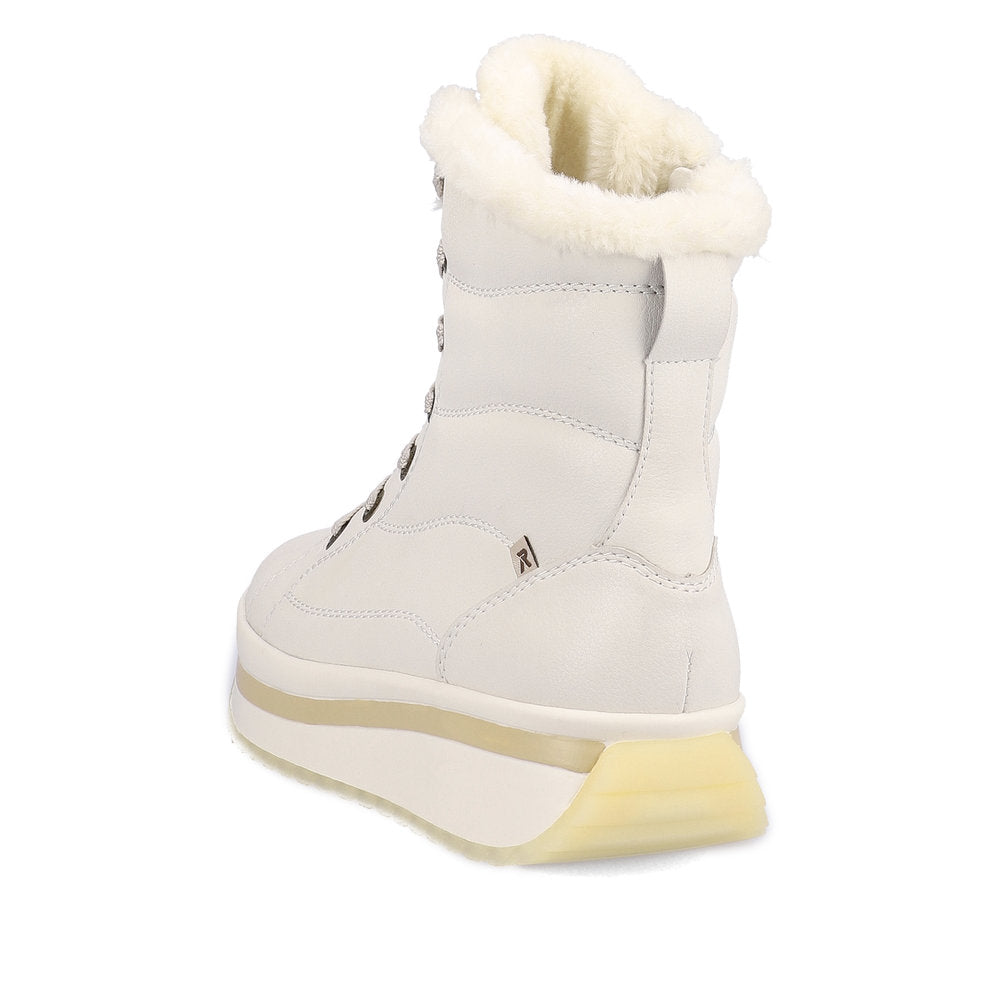 Rieker Evolution W0963-80 Off White Lace Boots