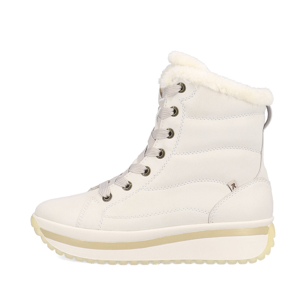 Rieker Evolution W0963-80 Off White Lace Boots