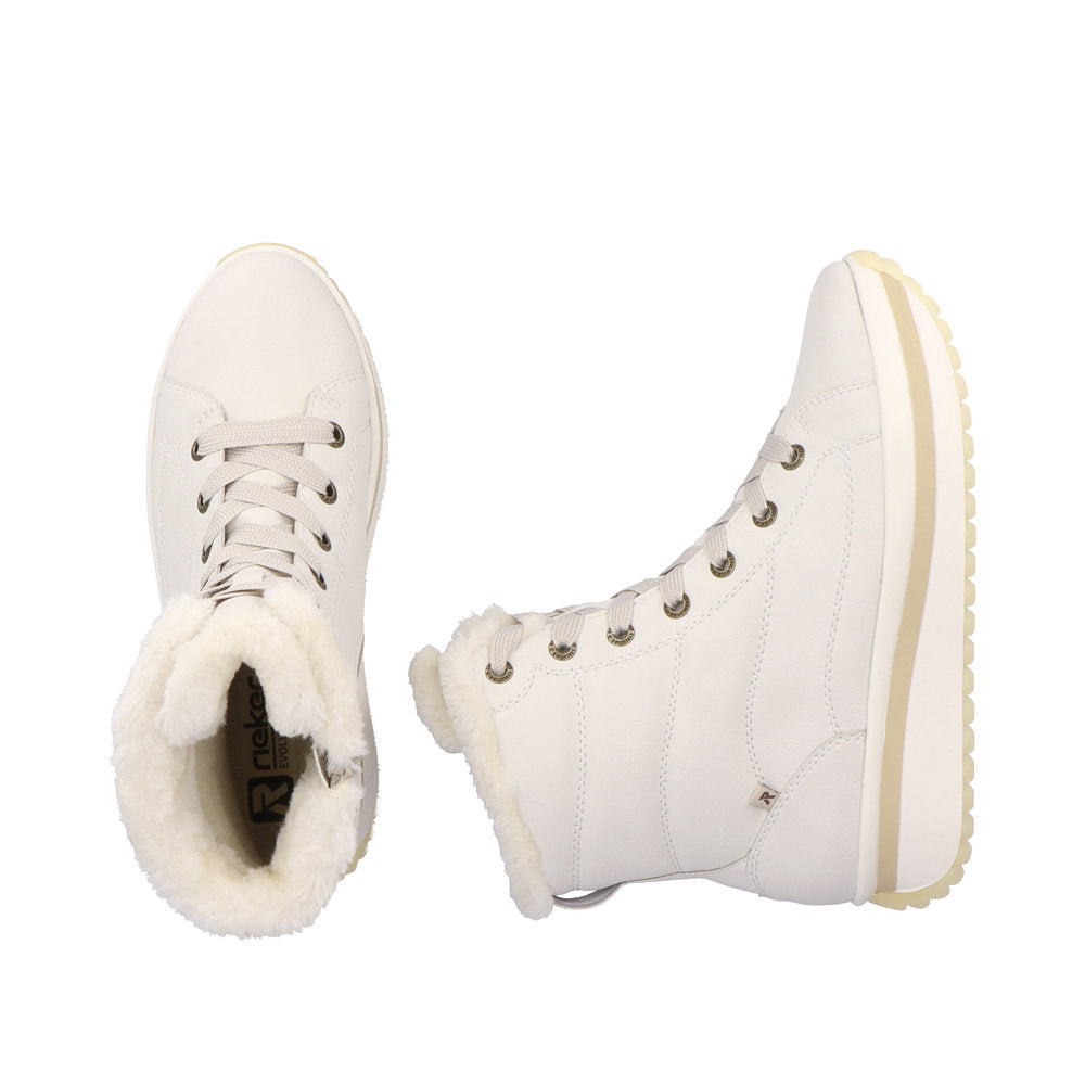 Rieker Evolution W0963-80 Off White Lace Boots