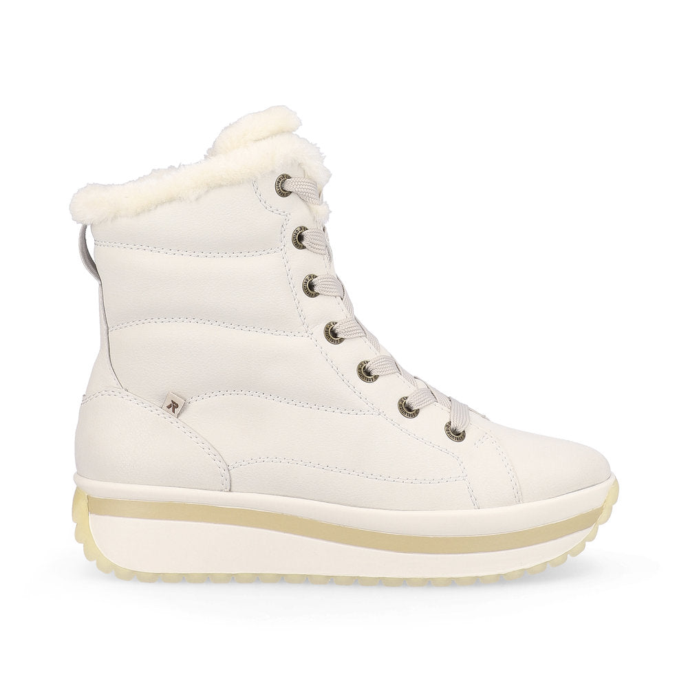 Rieker Evolution W0963-80 Off White Lace Boots