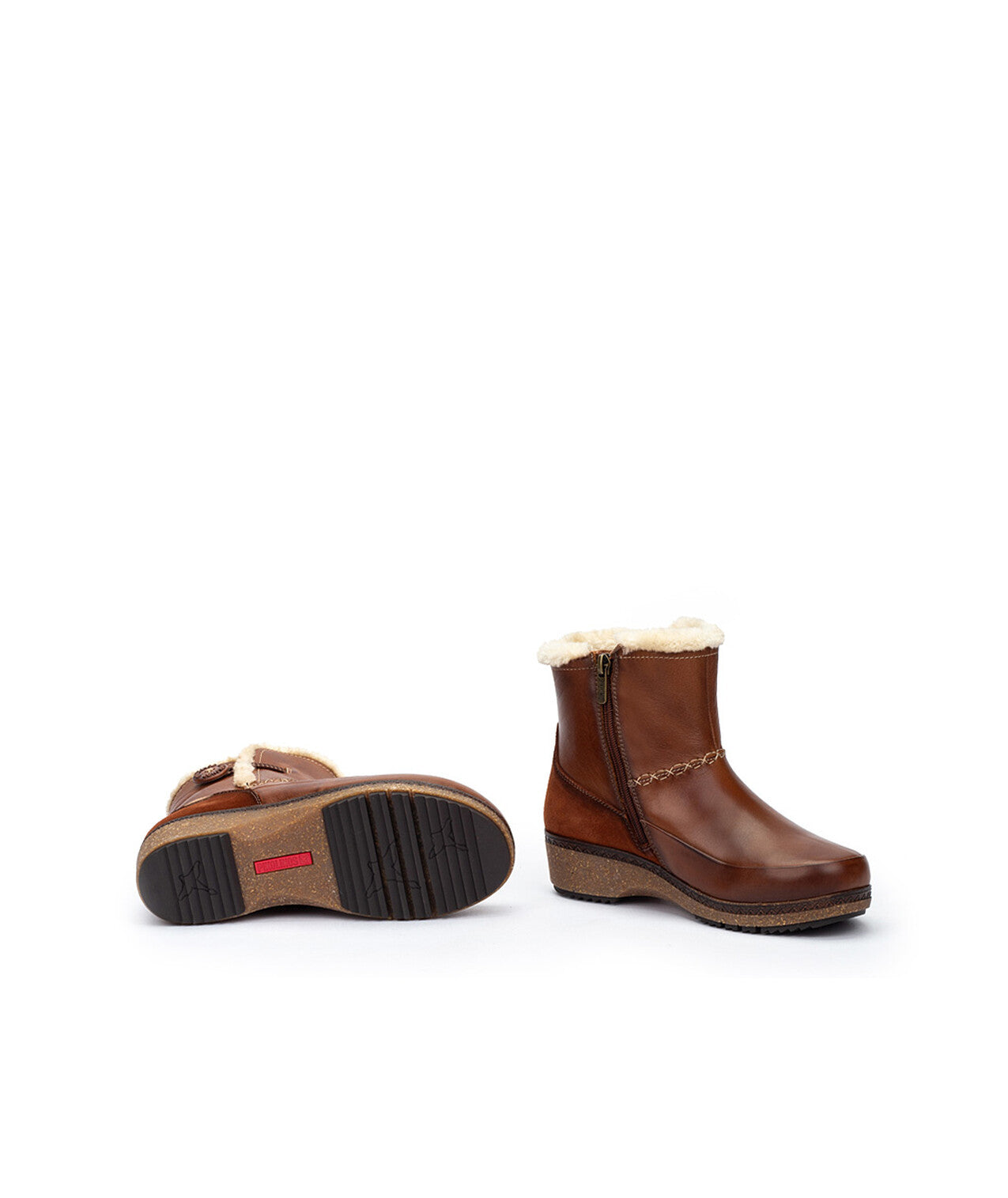 Pikolinos Granada W0W-8711C1 Cuero Tan Fur Lined Boots