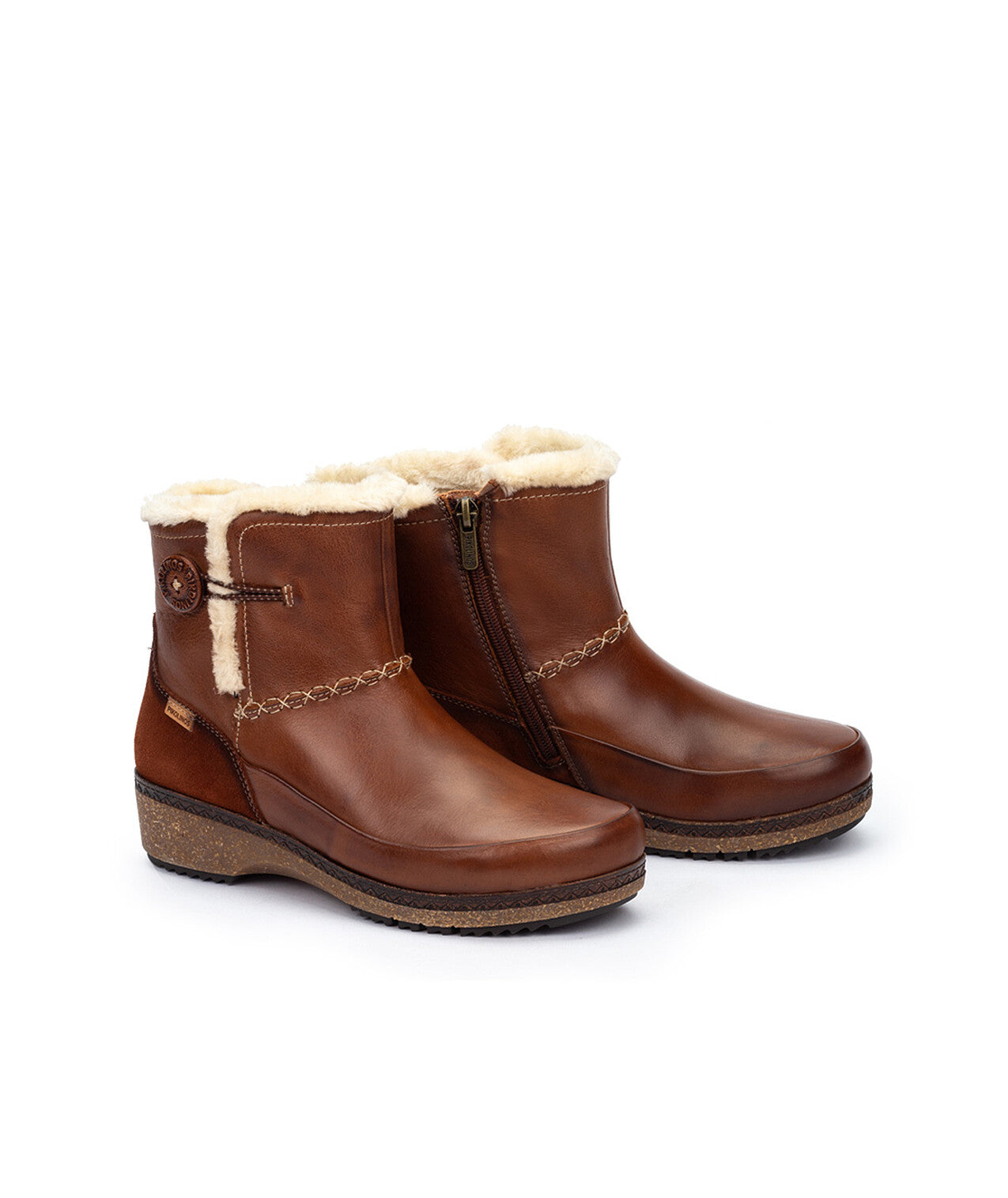 Pikolinos Granada W0W-8711C1 Cuero Tan Fur Lined Boots