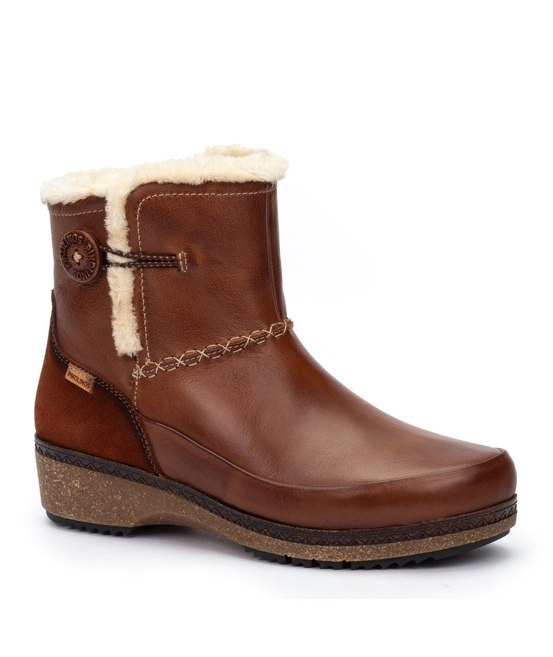 Pikolinos Granada W0W-8711C1 Cuero Tan Fur Lined Boots