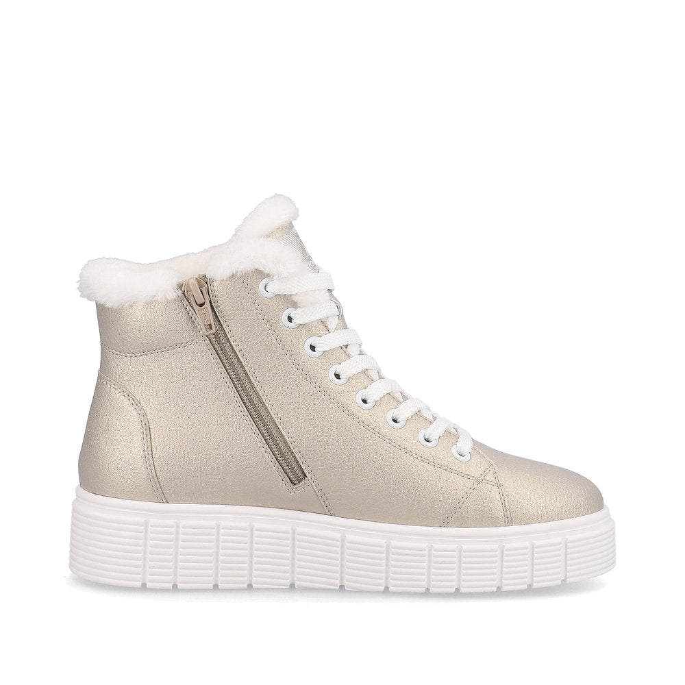Rieker Evolution W1071-90 Gold Boots with White Laces