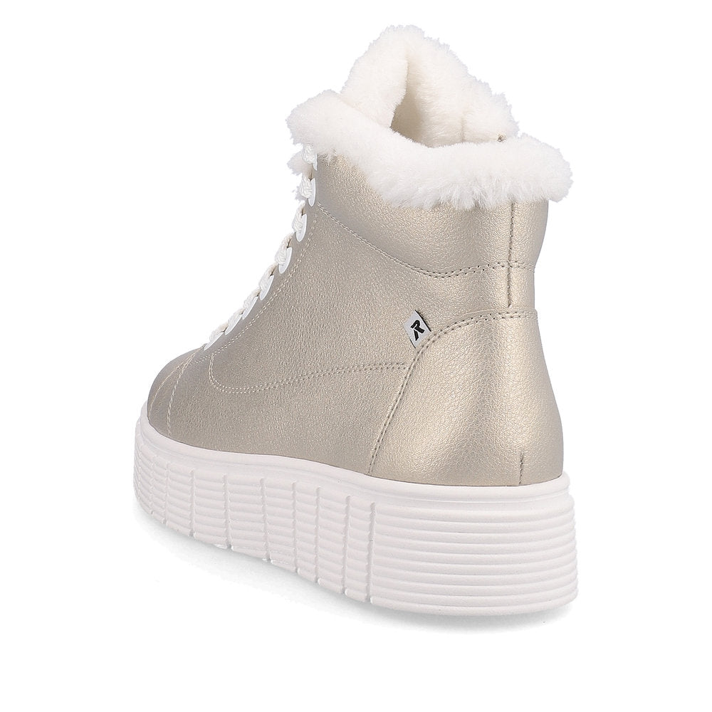 Rieker Evolution W1071-90 Gold Boots with White Laces