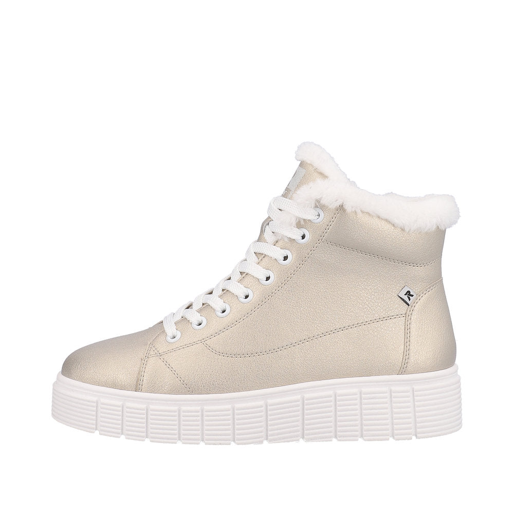 Rieker Evolution W1071-90 Gold Boots with White Laces