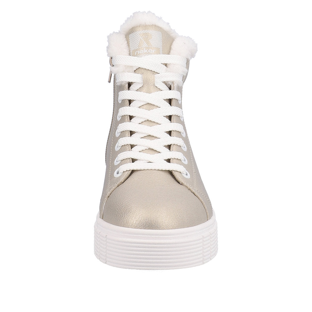 Rieker Evolution W1071-90 Gold Boots with White Laces