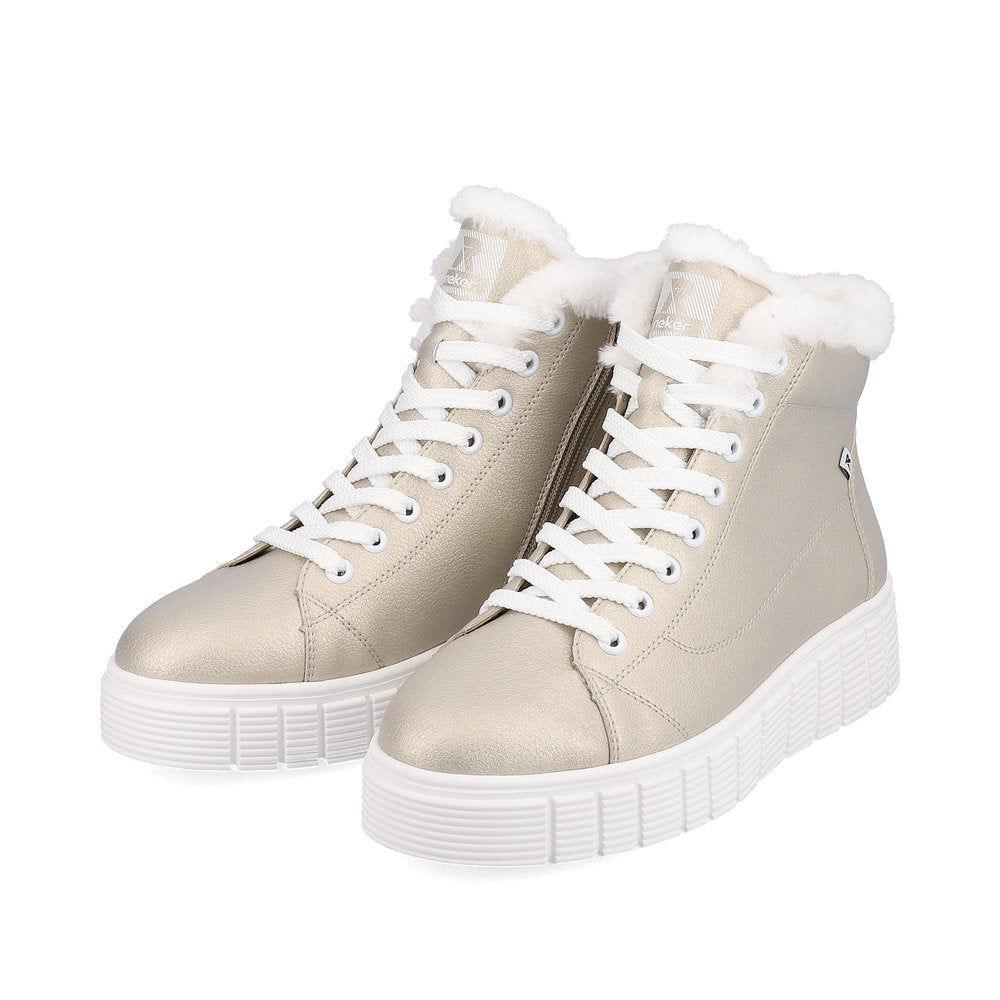 Rieker Evolution W1071-90 Gold Boots with White Laces