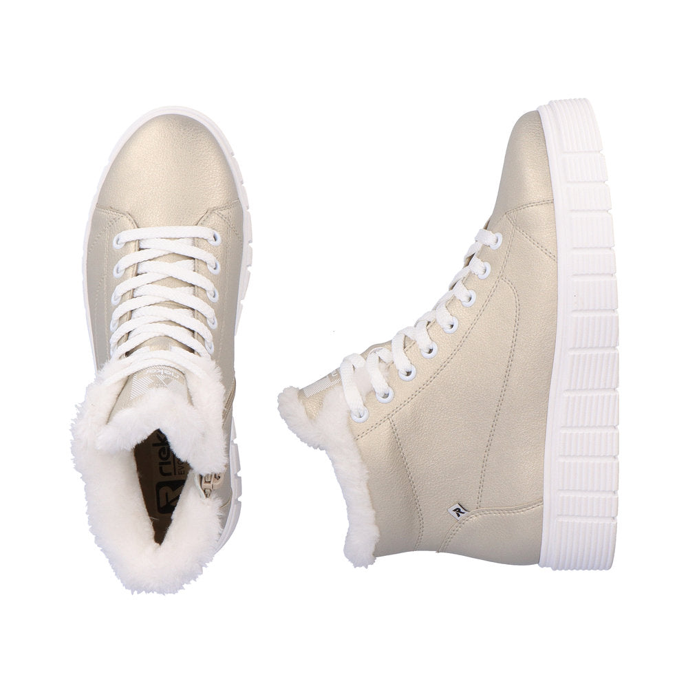 Rieker Evolution W1071-90 Gold Boots with White Laces