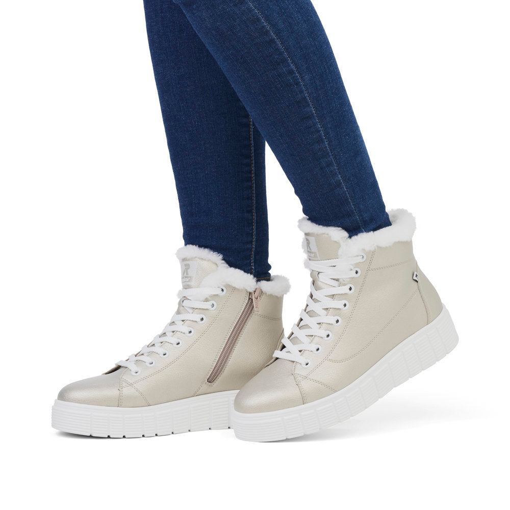 Rieker Evolution W1071-90 Gold Boots with White Laces