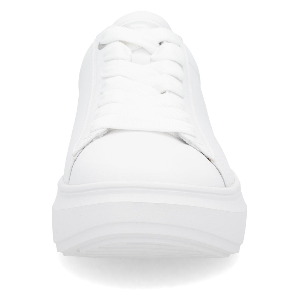 Rieker Soft W1201-82 White Sneakers with Pink Heel