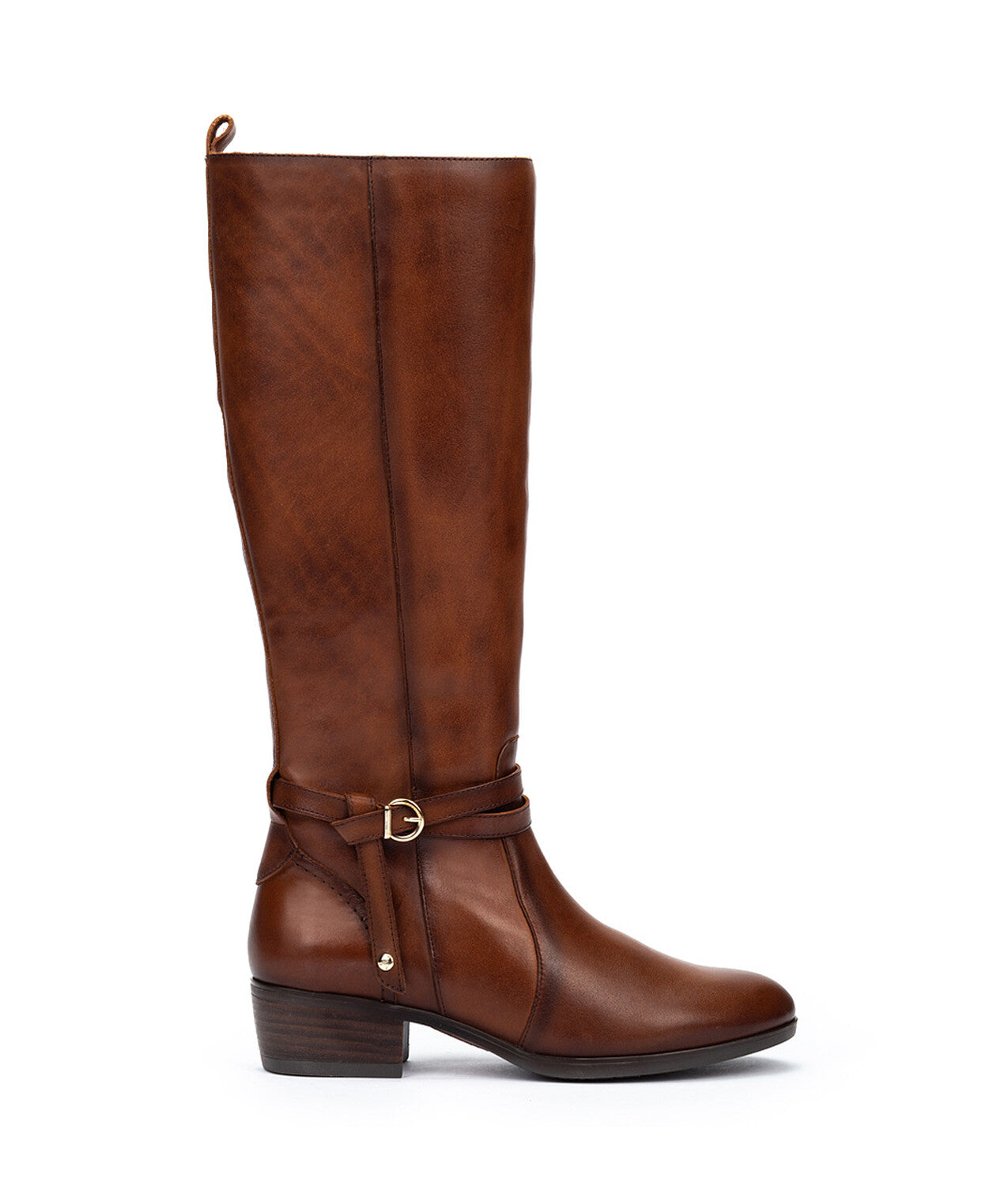 Pikolinos Daroca W1U-9764 Cuero Tan Long Boots with Side Buckle