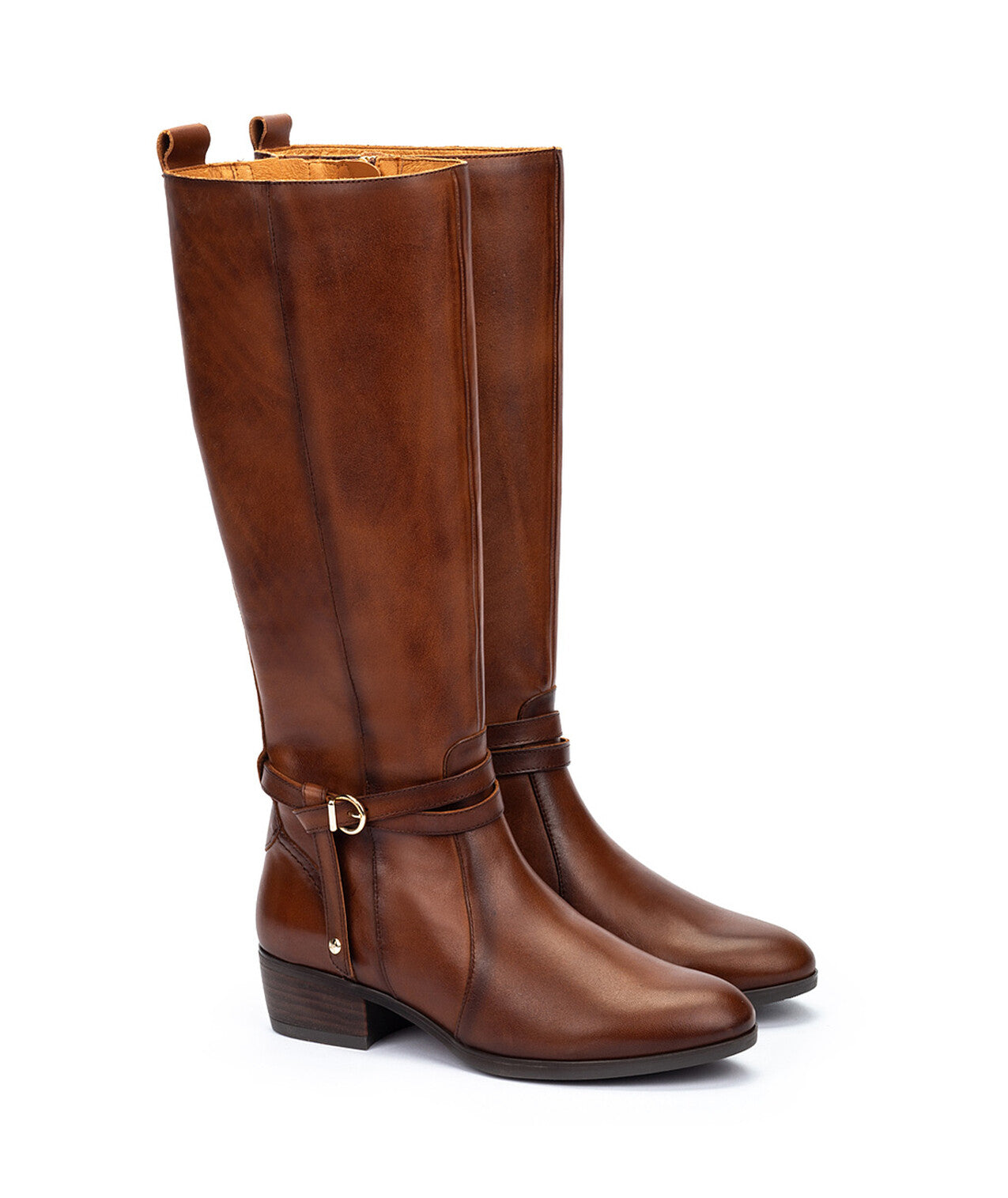 Pikolinos Daroca W1U-9764 Cuero Tan Long Boots with Side Buckle