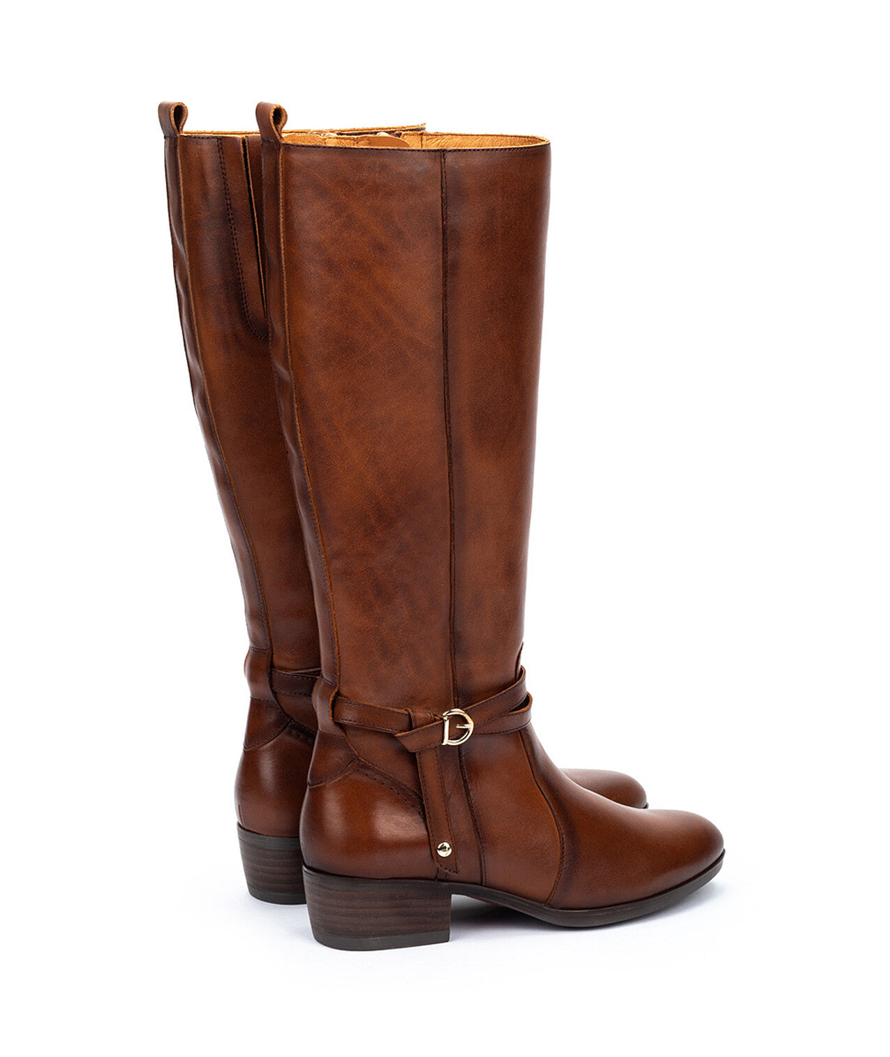 Pikolinos Daroca W1U-9764 Cuero Tan Long Boots with Side Buckle