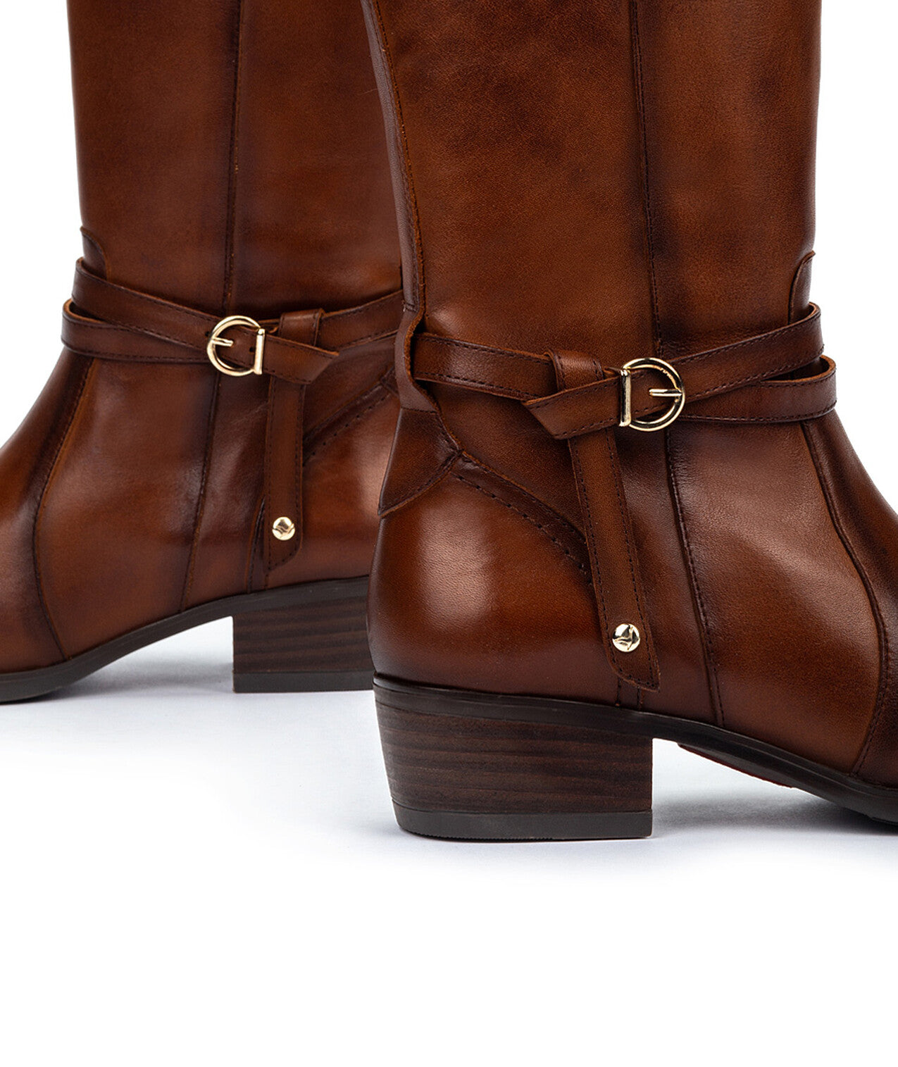 Pikolinos Daroca W1U-9764 Cuero Tan Long Boots with Side Buckle