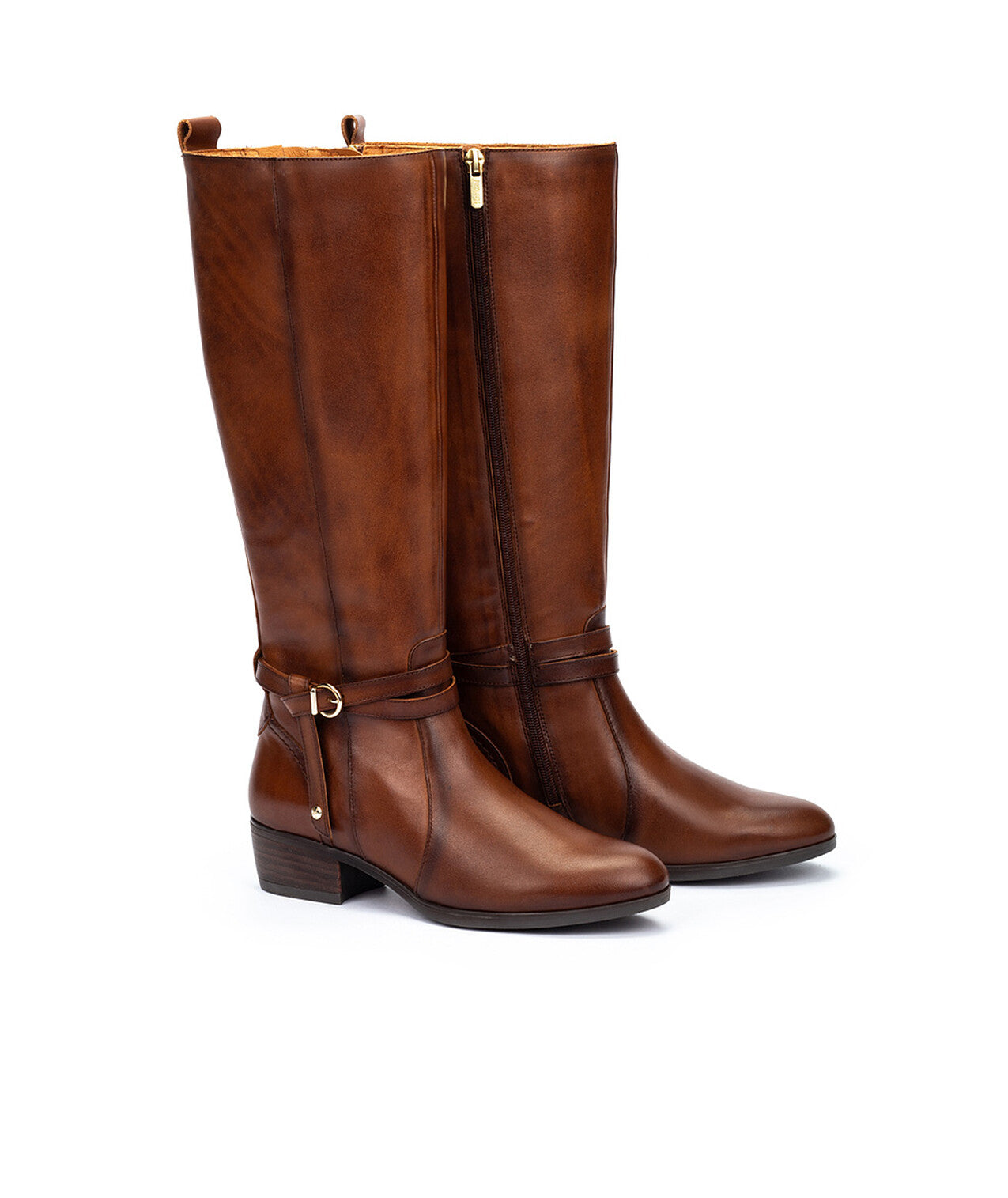 Pikolinos Daroca W1U-9764 Cuero Tan Long Boots with Side Buckle