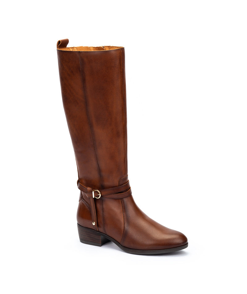 Pikolinos Daroca W1U-9764 Cuero Tan Long Boots with Side Buckle