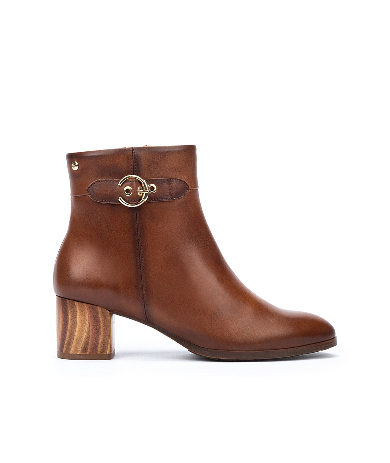 Pikolinos Calafat W1Z-8588 Cuero Tan Side Buckle Block Heel Boots
