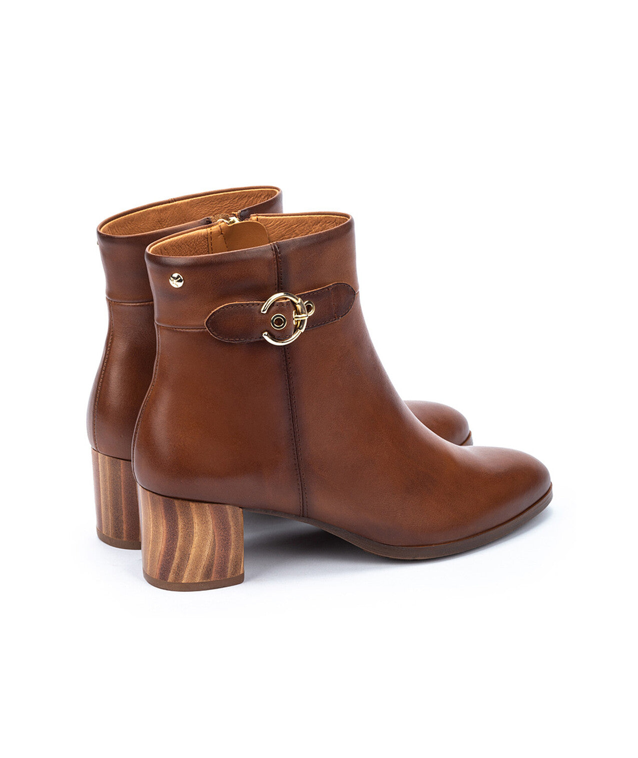Pikolinos Calafat W1Z-8588 Cuero Tan Side Buckle Block Heel Boots