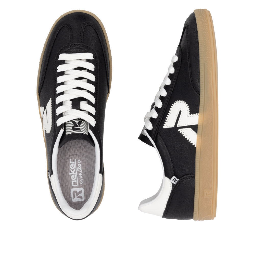 Rieker Swing2Go W2200-00 Black & Off White Trainers