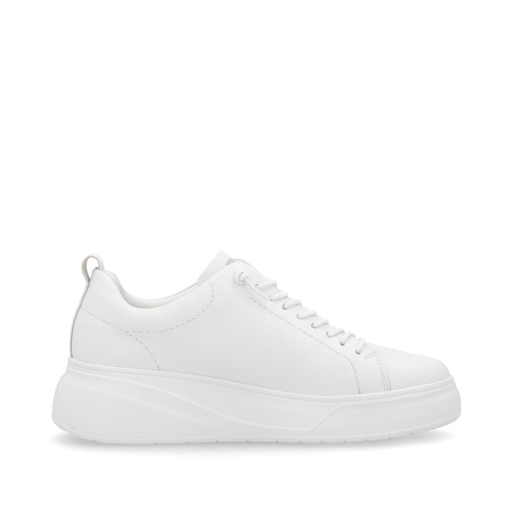 Rieker Soft W2301-80 White Elastic Lace Slip On Trainers