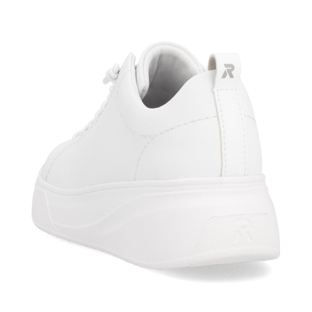 Rieker Soft W2301-80 White Elastic Lace Slip On Trainers