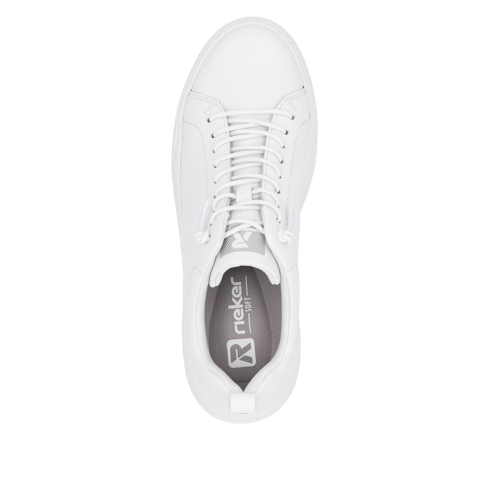 Rieker Soft W2301-80 White Elastic Lace Slip On Trainers