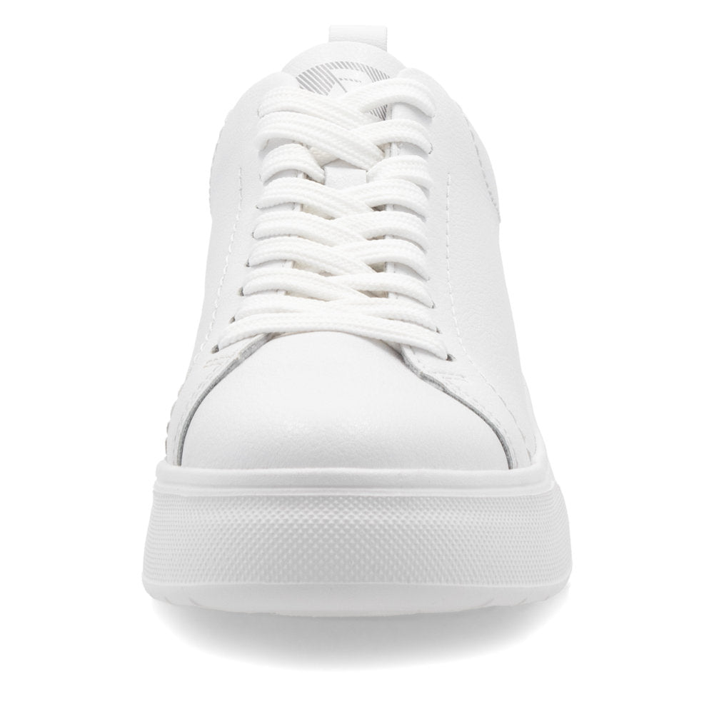 Rieker Soft W2301-80 White Elastic Lace Slip On Trainers