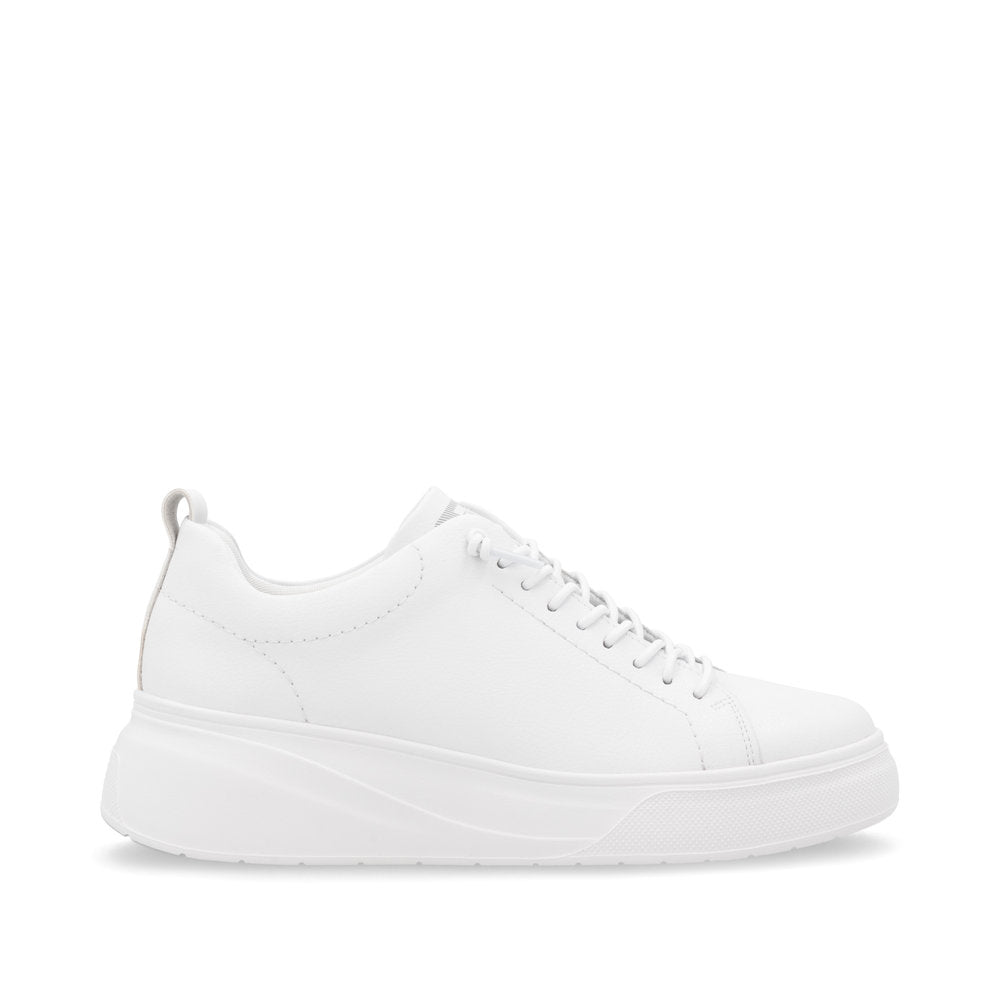 Rieker Soft W2301-80 White Elastic Lace Slip On Trainers