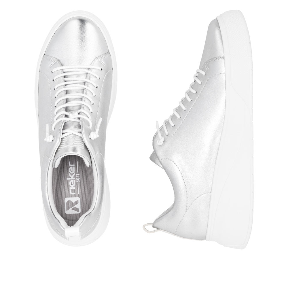 Rieker Soft W2301-90 Silver & White Trainers