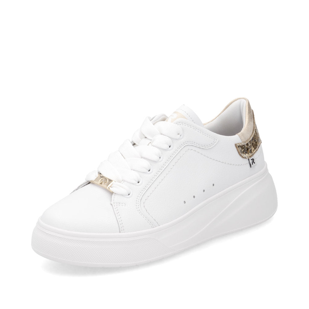Rieker Soft W2303-80 White & Gold Trainers